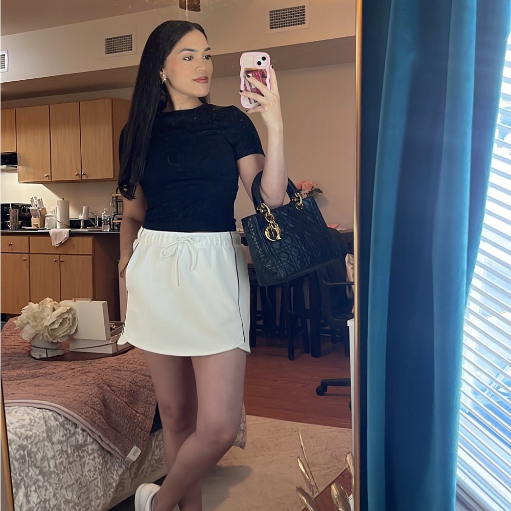 White tennis skirt with shorts